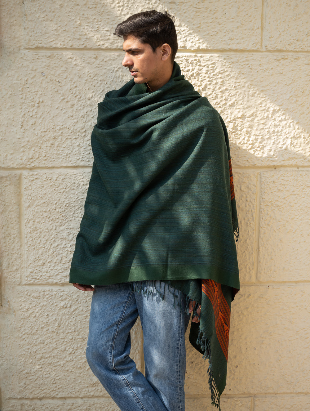 Load image into Gallery viewer, Handwoven Warm Signature Kinnauri Shawl - Cedar Bark