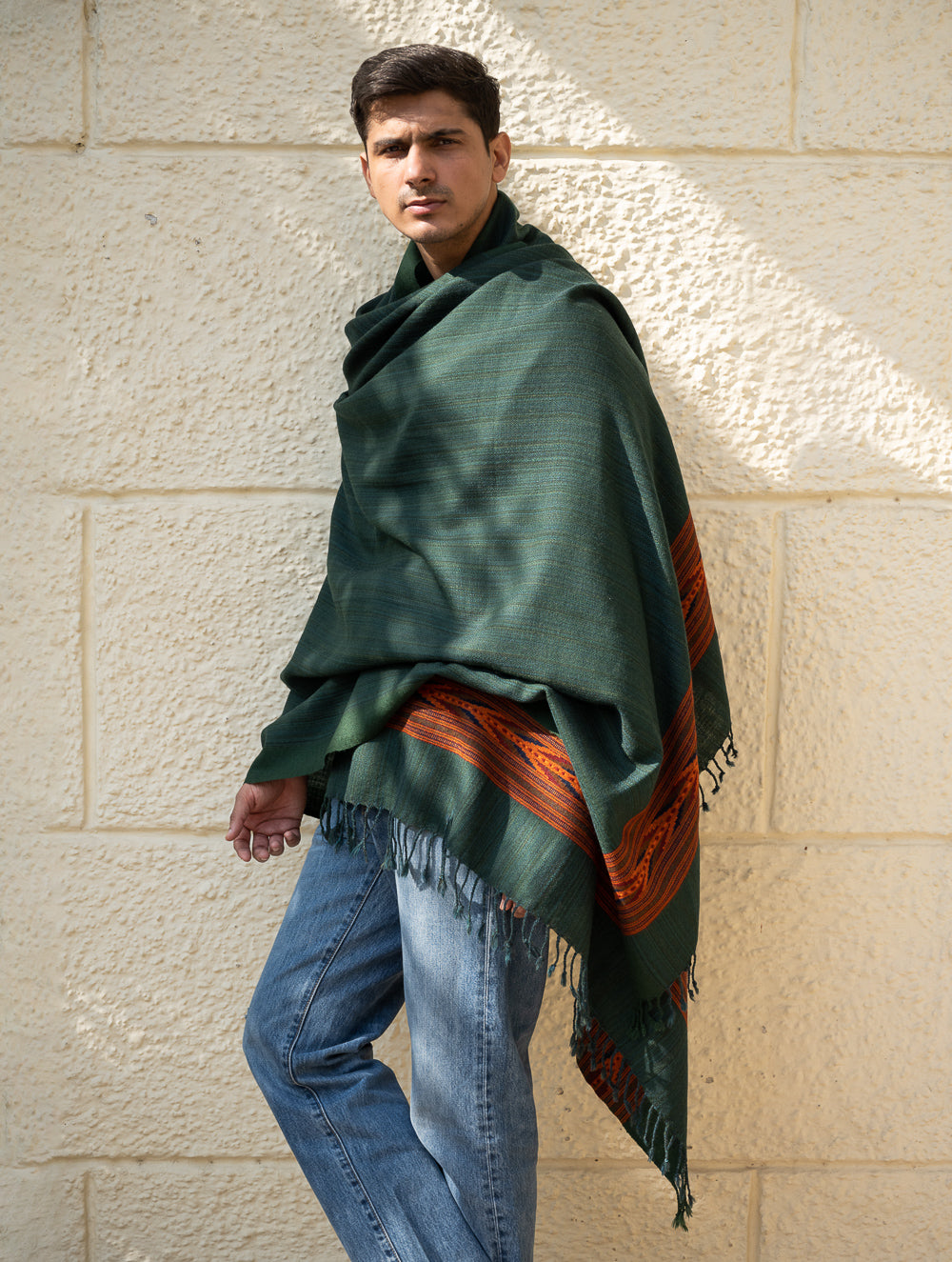Load image into Gallery viewer, Handwoven Warm Signature Kinnauri Shawl - Cedar Bark