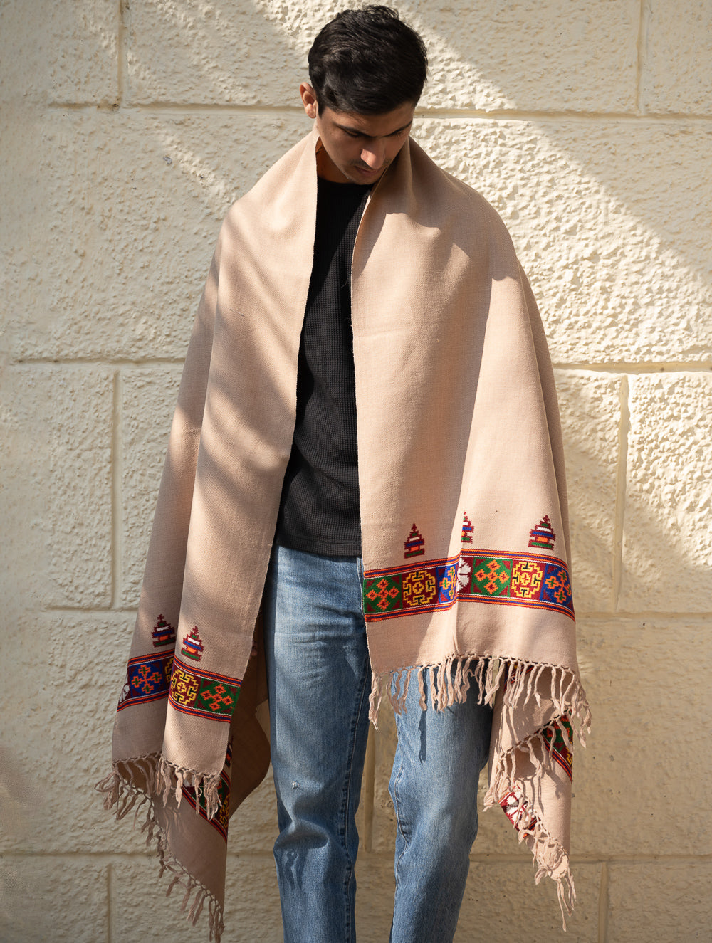 Load image into Gallery viewer, Handwoven Warm Signature Kinnauri Shawl - Desert Whisper