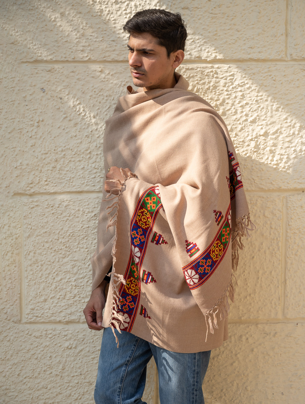 Load image into Gallery viewer, Handwoven Warm Signature Kinnauri Shawl - Desert Whisper