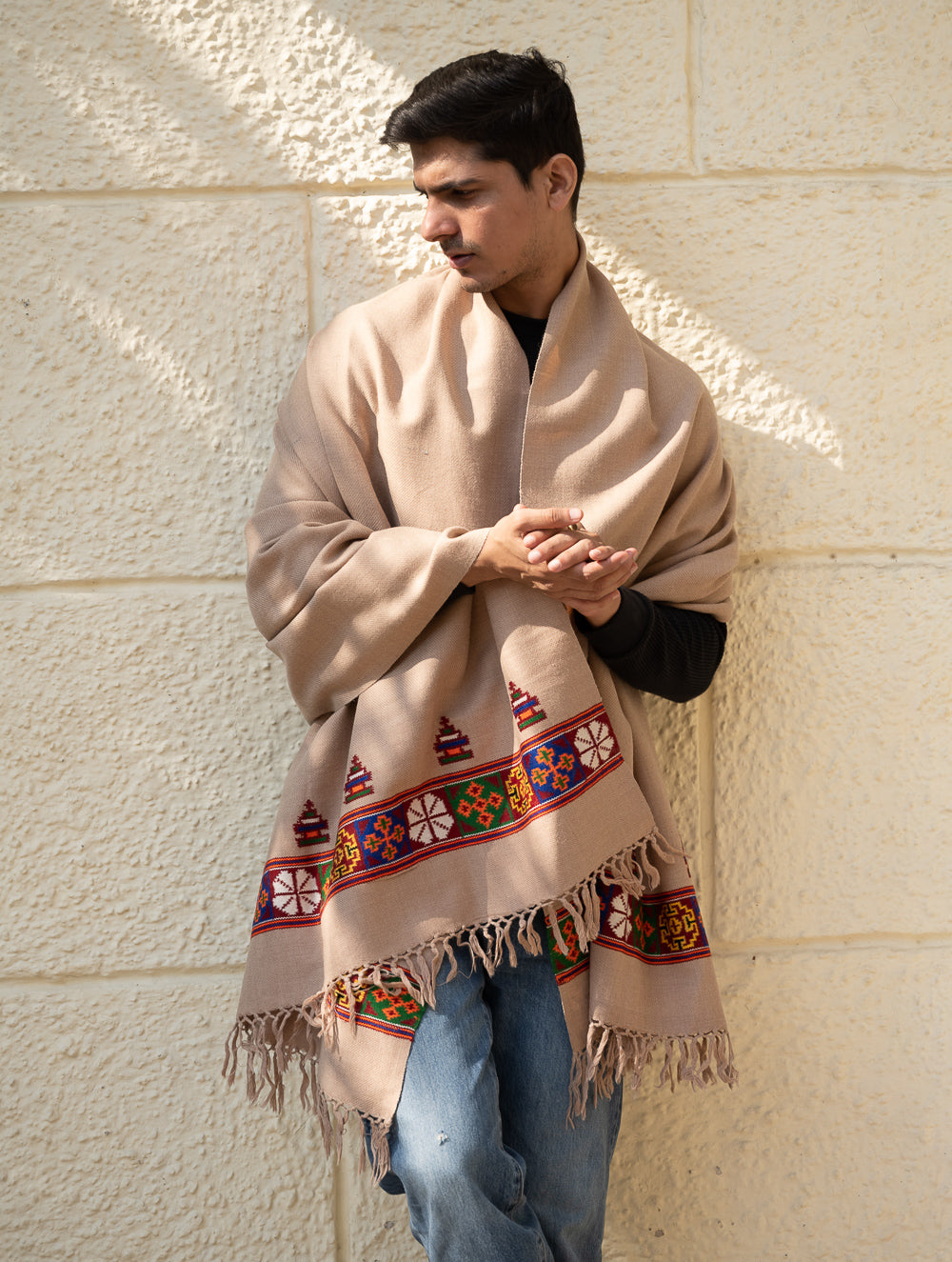Load image into Gallery viewer, Handwoven Warm Signature Kinnauri Shawl - Desert Whisper