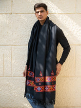 Load image into Gallery viewer, Handwoven Warm Signature Kinnauri Shawl - Noir Code