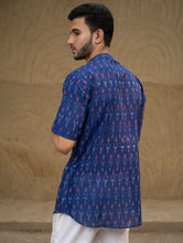 Load image into Gallery viewer, Ikat Hand Woven Soft Cotton Shirt - Indi Blue