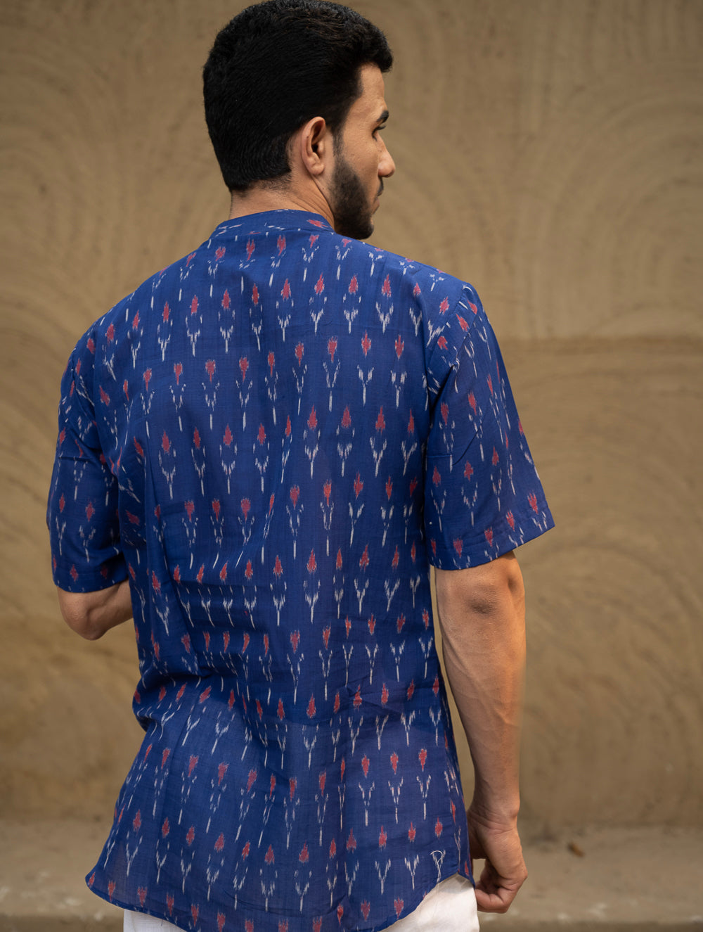 Ikat Hand Woven Soft Cotton Shirt - Indi Blue