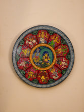 Load image into Gallery viewer, Intricate Pattachitra Art Wooden Wall / Table Plaque (12") - Krishna &amp; Radha, Dasha Avatar