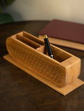 Jaali Craft Wooden Desk Caddy - Sleek Holder