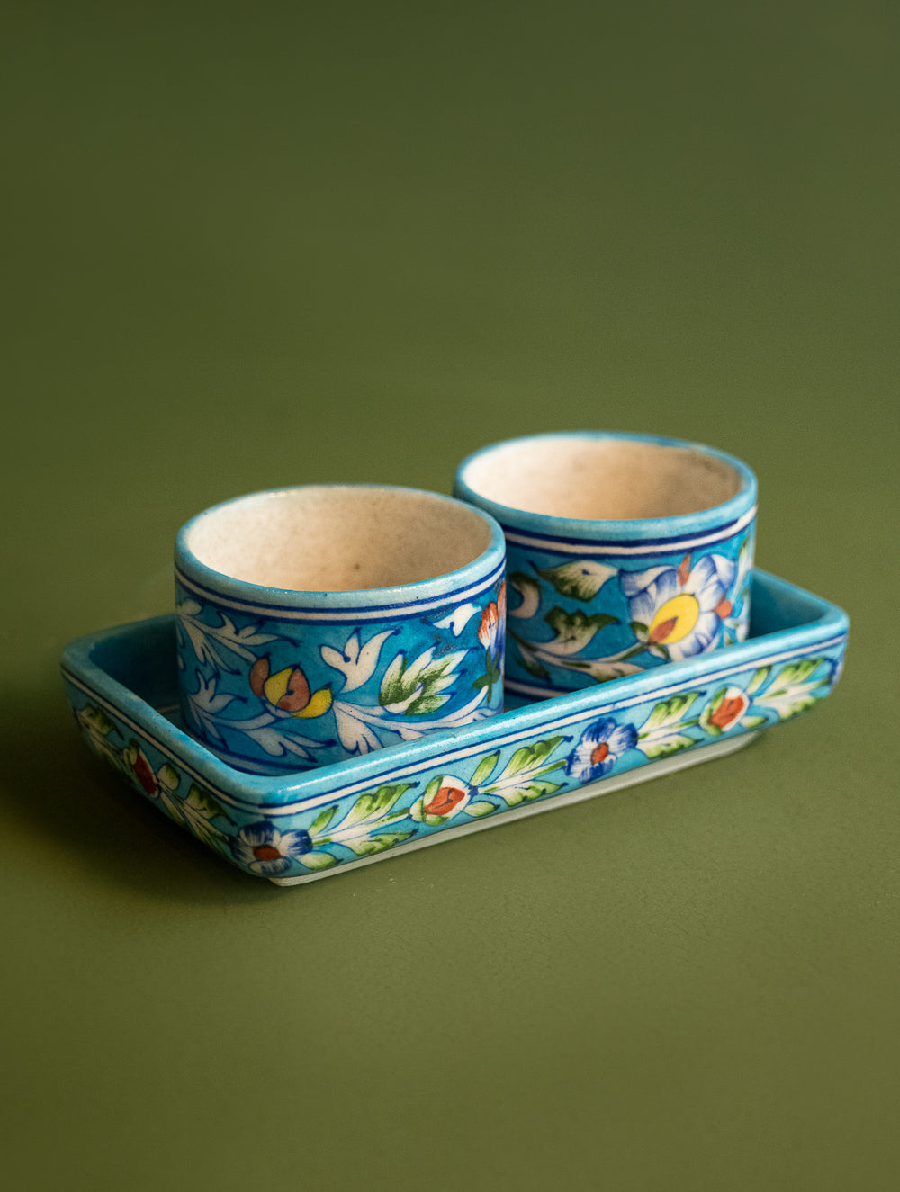 Load image into Gallery viewer, Jaipur Blue Pottery Bowl Set - Blue Garden