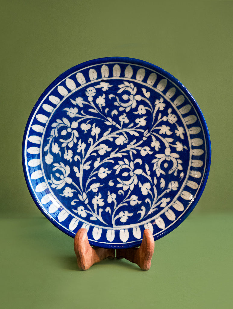Jaipur Blue Pottery Decorative Plate - Indigo Baagh
