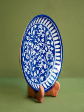 Load image into Gallery viewer, Jaipur Blue Pottery Decorative Plate - Indigo Baagh