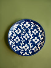 Load image into Gallery viewer, Jaipur Blue Pottery Decorative Plate - Indigo Florals