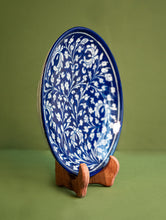 Load image into Gallery viewer, Jaipur Blue Pottery Decorative Plate - Indigo Garden
