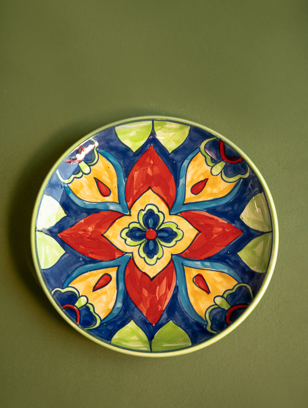 Load image into Gallery viewer, Jaipur Blue Pottery Decorative Plate - Mandana