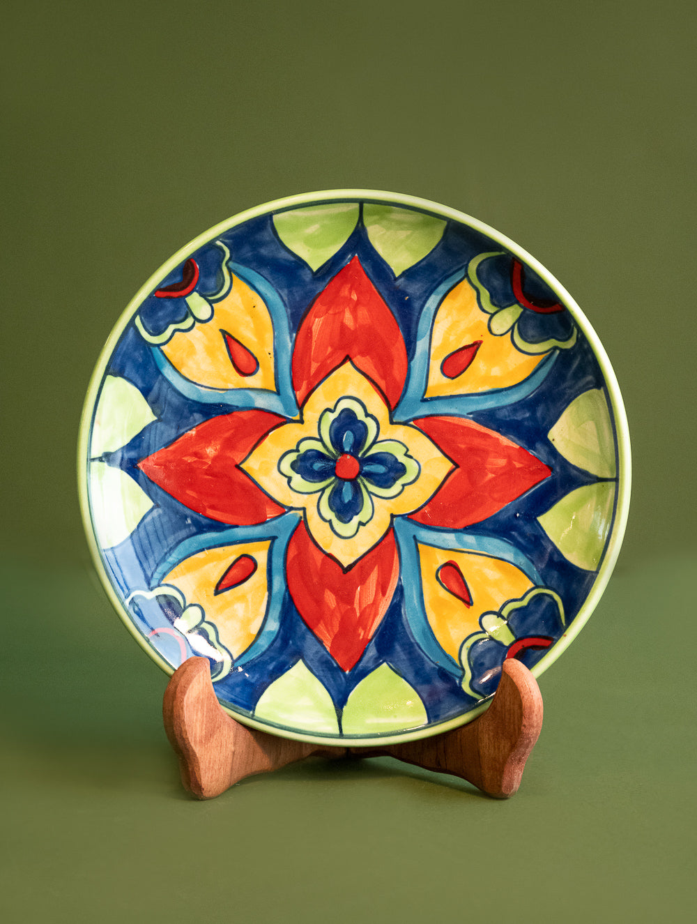 Load image into Gallery viewer, Jaipur Blue Pottery Decorative Plate - Mandana