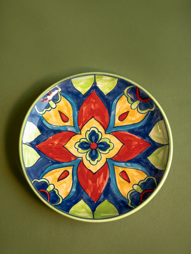 Jaipur Blue Pottery Decorative Plate - Mandana