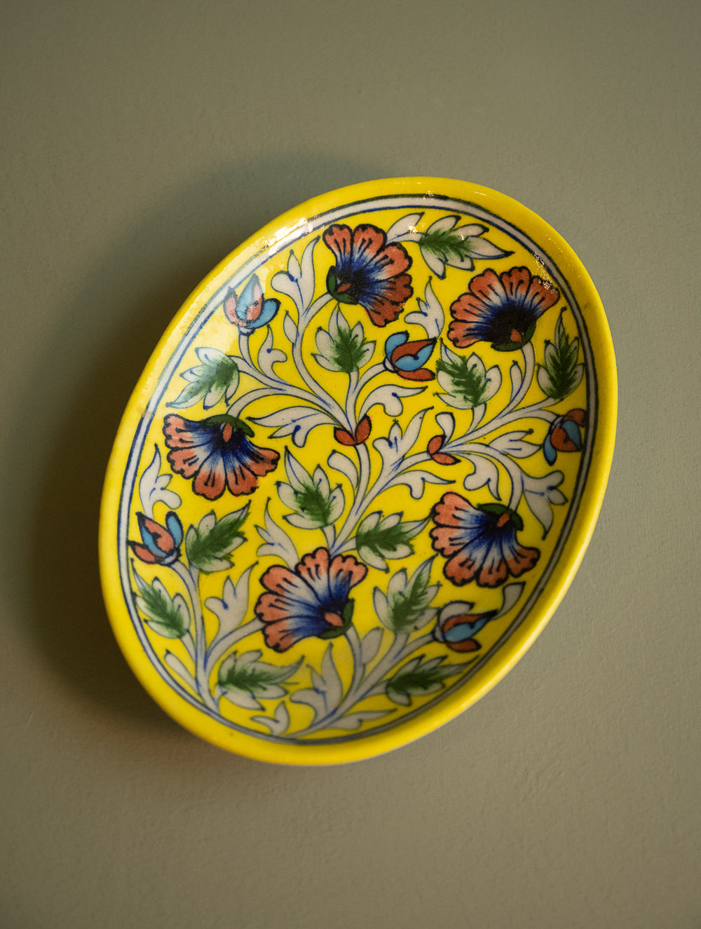 Jaipur Blue Pottery Decorative Plate - Regal Garden