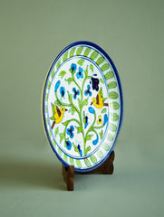 Jaipur Blue Pottery Decorative Plate - White Spring