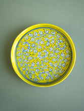 Load image into Gallery viewer, Jaipur Blue Pottery Serving Plate - Lemon Flowers 