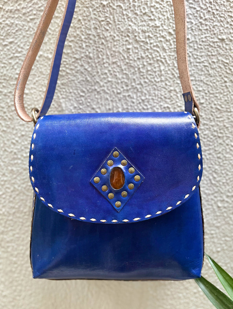 Jawaja Leather Bag with Contrasting Stitches