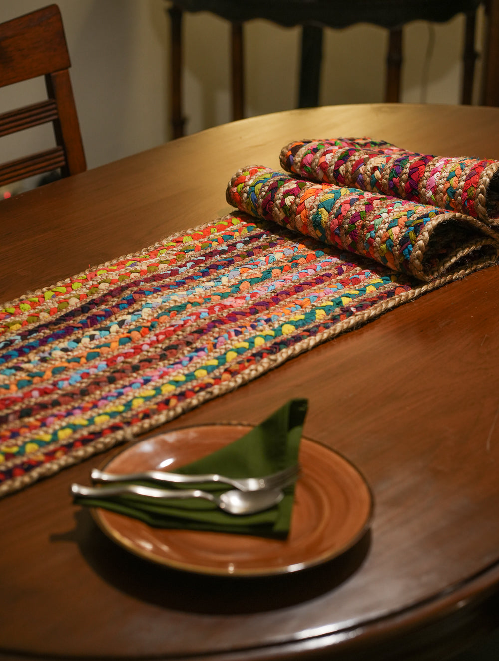 Jute & Fabric Table Runner