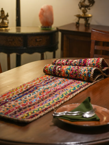 Jute & Fabric Table Runner