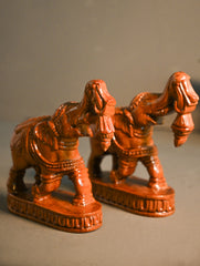 Exclusive Karnataka Wood Carving Curio- Gaja Vana (Set of 2)