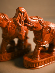 Exclusive Karnataka Wood Carving Curio- Gaja Vana (Set of 2)