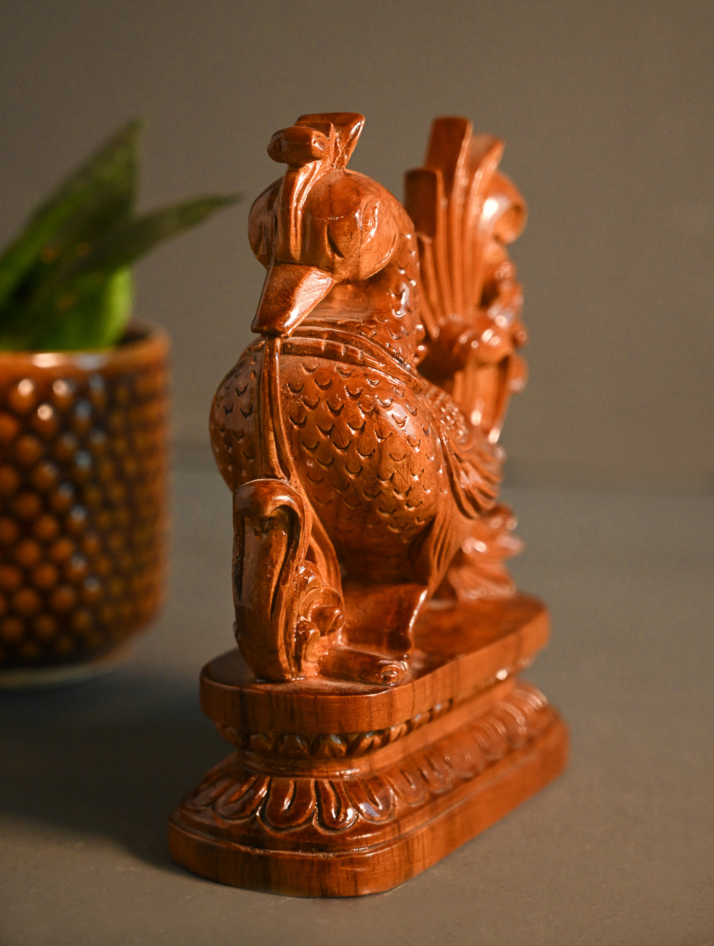 Exclusive Karnataka Wood Carving Curio- Mayura Vilasa