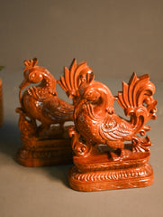 Exclusive Karnataka Wood Carving Curio- Mayur Vana (Set of 2)