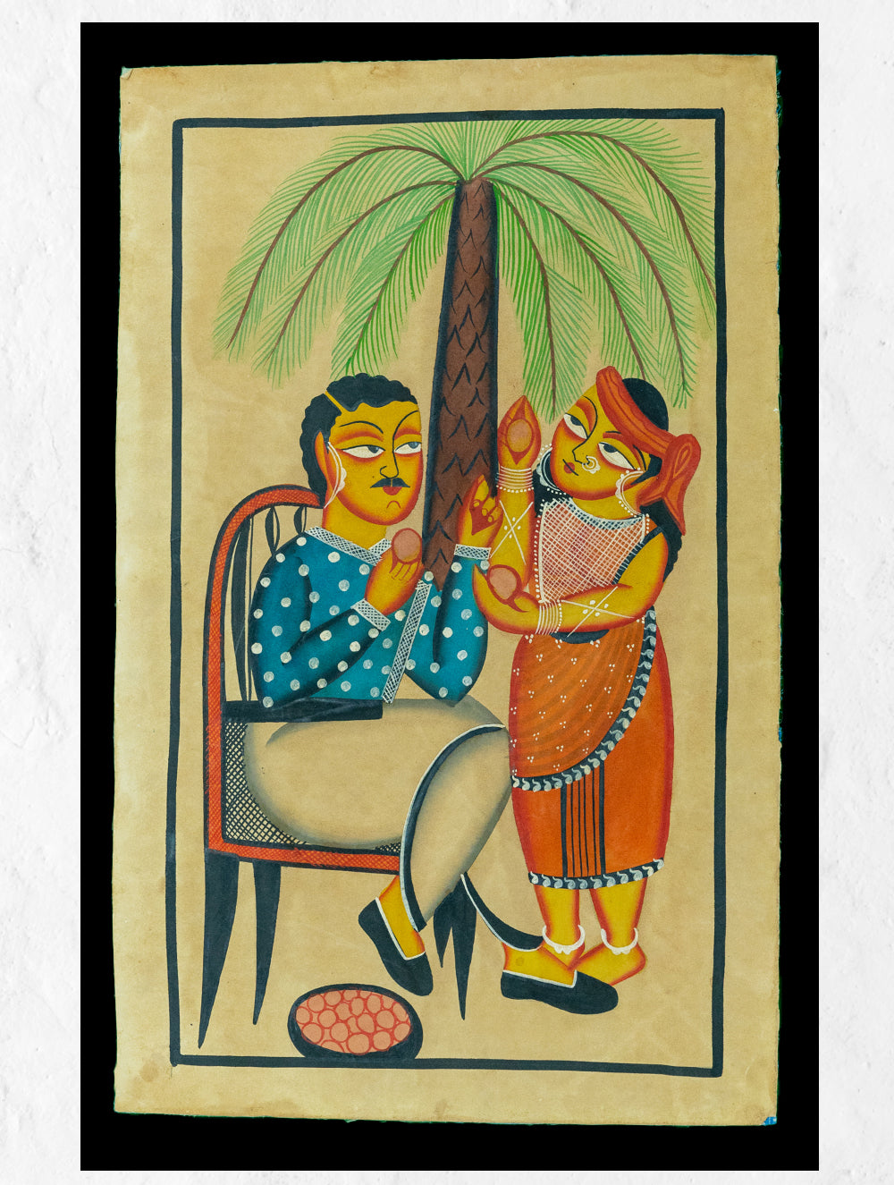 Load image into Gallery viewer, Kalighat Painting With Mount - Coastal Relish