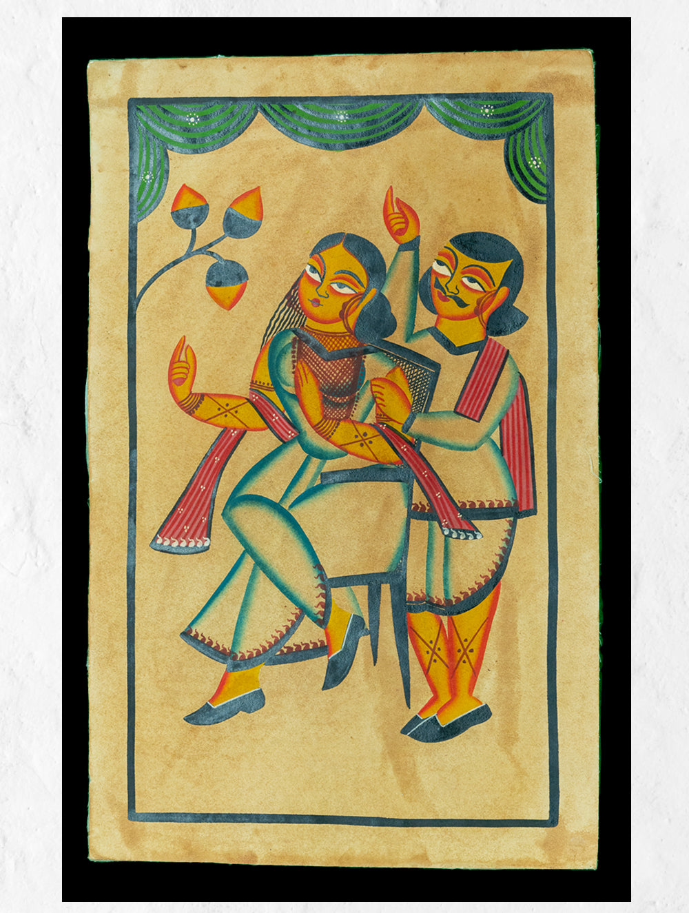 Load image into Gallery viewer, Kalighat Painting With Mount - Couple