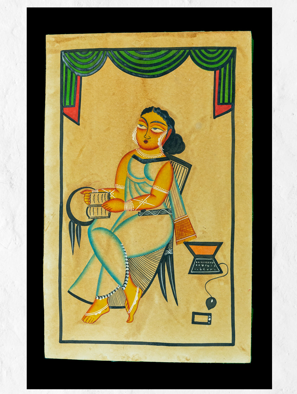 Load image into Gallery viewer, Kalighat Painting With Mount - Modern Memsahib