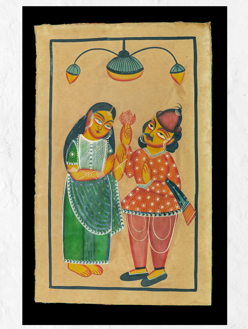 Load image into Gallery viewer, Kalighat Painting With Mount - Rose For The Lady
