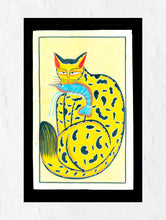 Load image into Gallery viewer, Kalighat Painting - Cat &amp; Fish