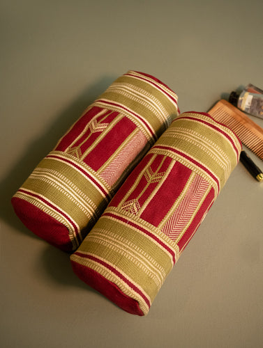 Kashida Pattu Woven Utility Pouch Set - Arrow Lines (Set of 2)