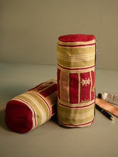 Load image into Gallery viewer, Kashida Pattu Woven Utility Pouch Set - Arrow Lines (Set of 2)