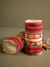 Load image into Gallery viewer, Kashida Pattu Woven Utility Pouch Set - Desert Geometry  (Set of 2)