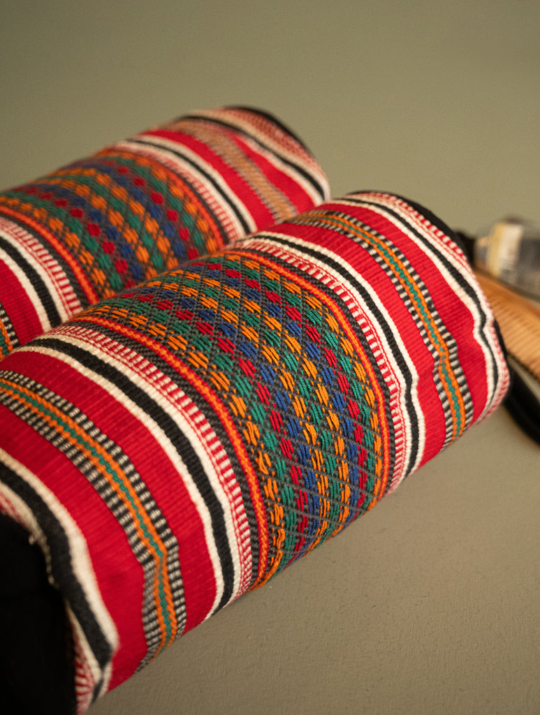 Kashida Pattu Woven Utility Pouch Set - Diamond Grid (Set of 2)