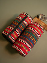 Load image into Gallery viewer, Kashida Pattu Woven Utility Pouch Set - Dunes in Red (Set of 2)