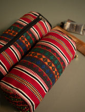 Load image into Gallery viewer, Kashida Pattu Woven Utility Pouch Set - Dunes in Red (Set of 2)