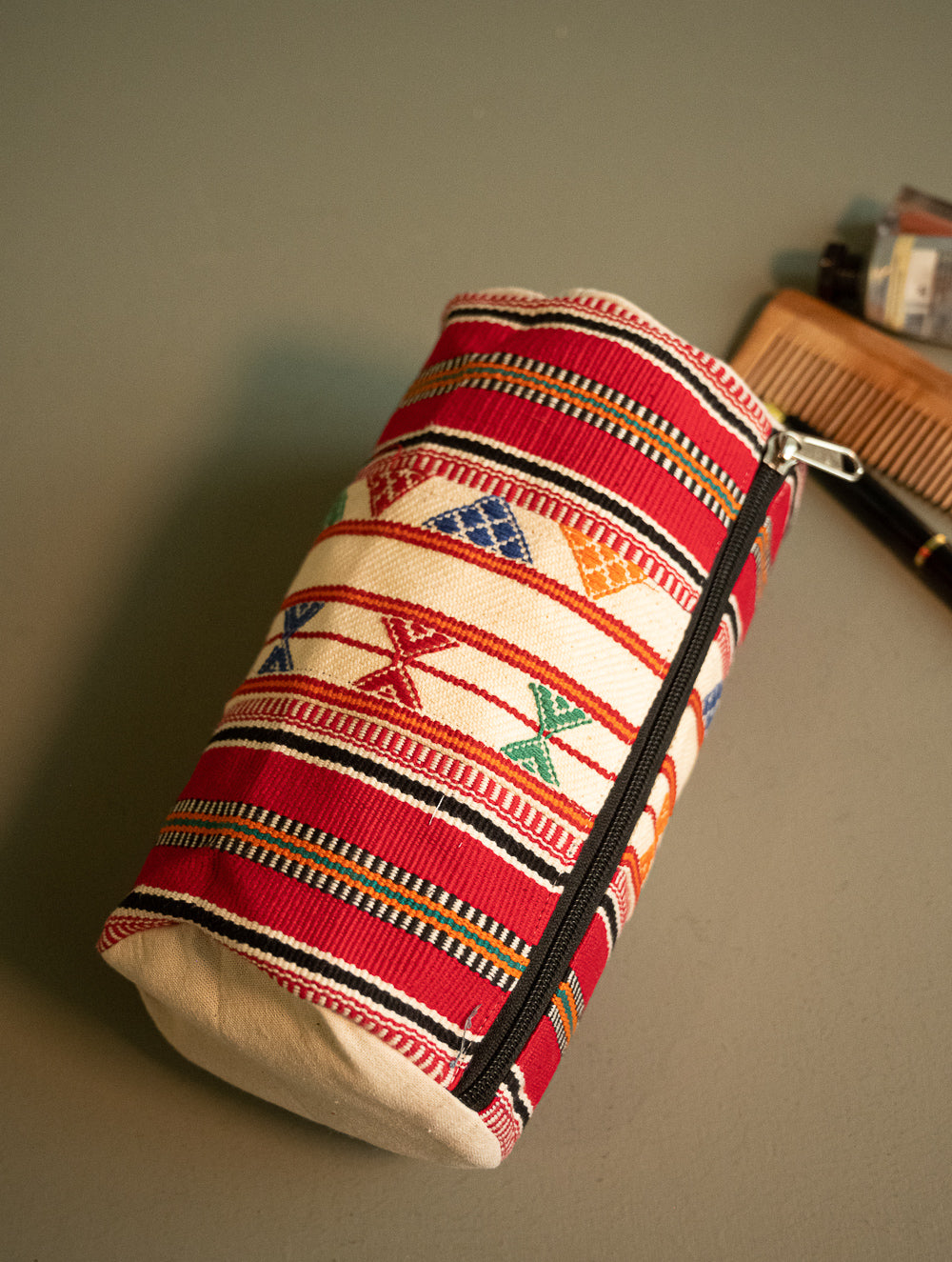 Load image into Gallery viewer, Kashida Pattu Woven Utility Pouch Set - Prism Weave (Set of 2)