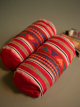 Load image into Gallery viewer, Kashida Pattu Woven Utility Pouch Set - Triangular Tale (Set of 2)