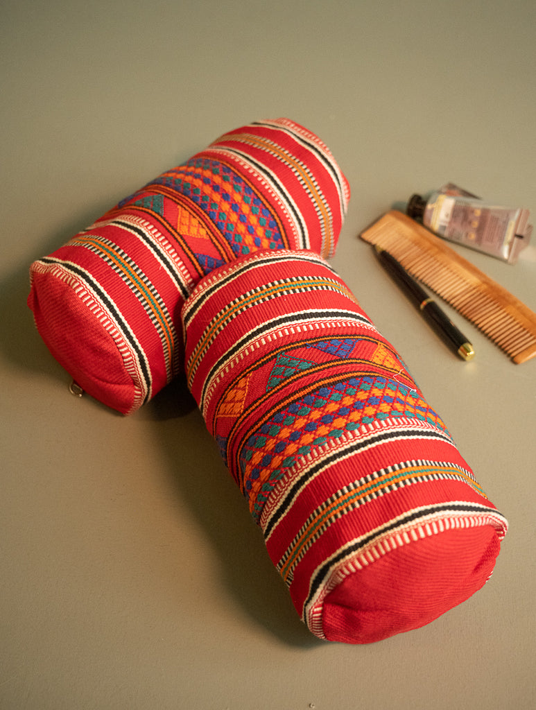 Kashida Pattu Woven Utility Pouch Set - Triangular Tale (Set of 2)