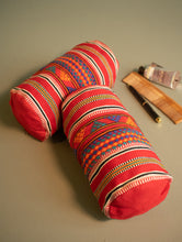 Load image into Gallery viewer, Kashida Pattu Woven Utility Pouch Set - Triangular Tale (Set of 2)