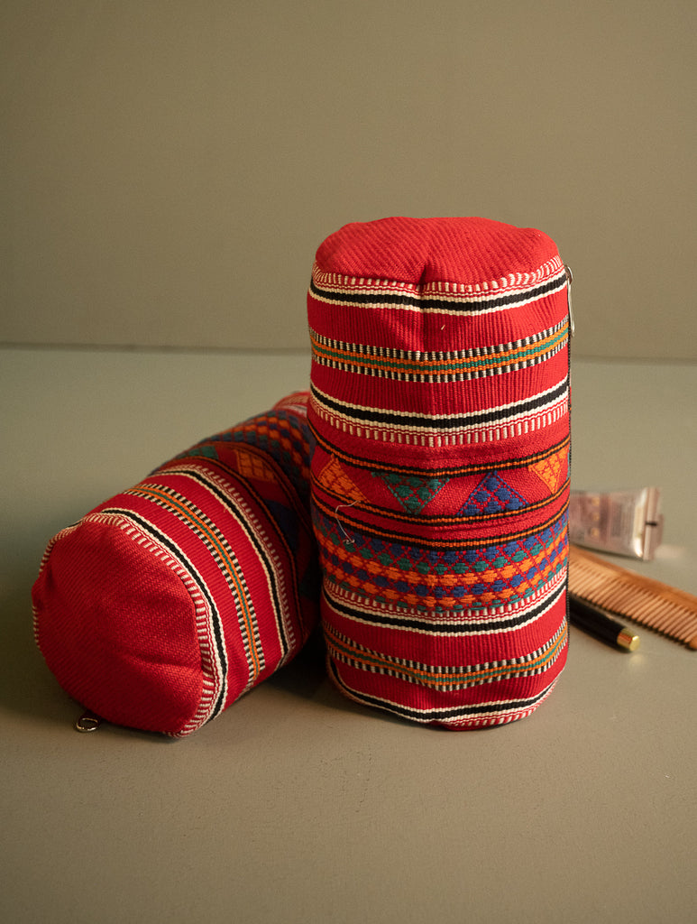 Kashida Pattu Woven Utility Pouch Set - Triangular Tale (Set of 2)