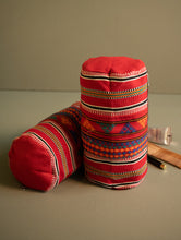 Load image into Gallery viewer, Kashida Pattu Woven Utility Pouch Set - Triangular Tale (Set of 2)