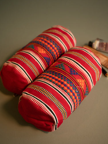 Kashida Pattu Woven Utility Pouch Set - Triangular Tale (Set of 2)