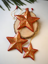 Load image into Gallery viewer, Kashmiri Art Xmas Decorations - Black &amp; Gold Medley (Set of 9)