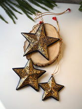 Load image into Gallery viewer, Kashmiri Art Xmas Decorations - Black &amp; Gold Medley (Set of 9)