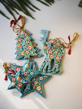 Load image into Gallery viewer, Kashmiri Art Xmas Decorations - Blue Medley (Set of 9)