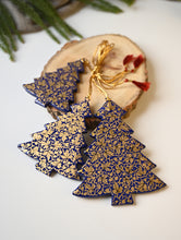 Load image into Gallery viewer, Kashmiri Art Xmas Decorations - Blue Rhapsody (Set of 9)